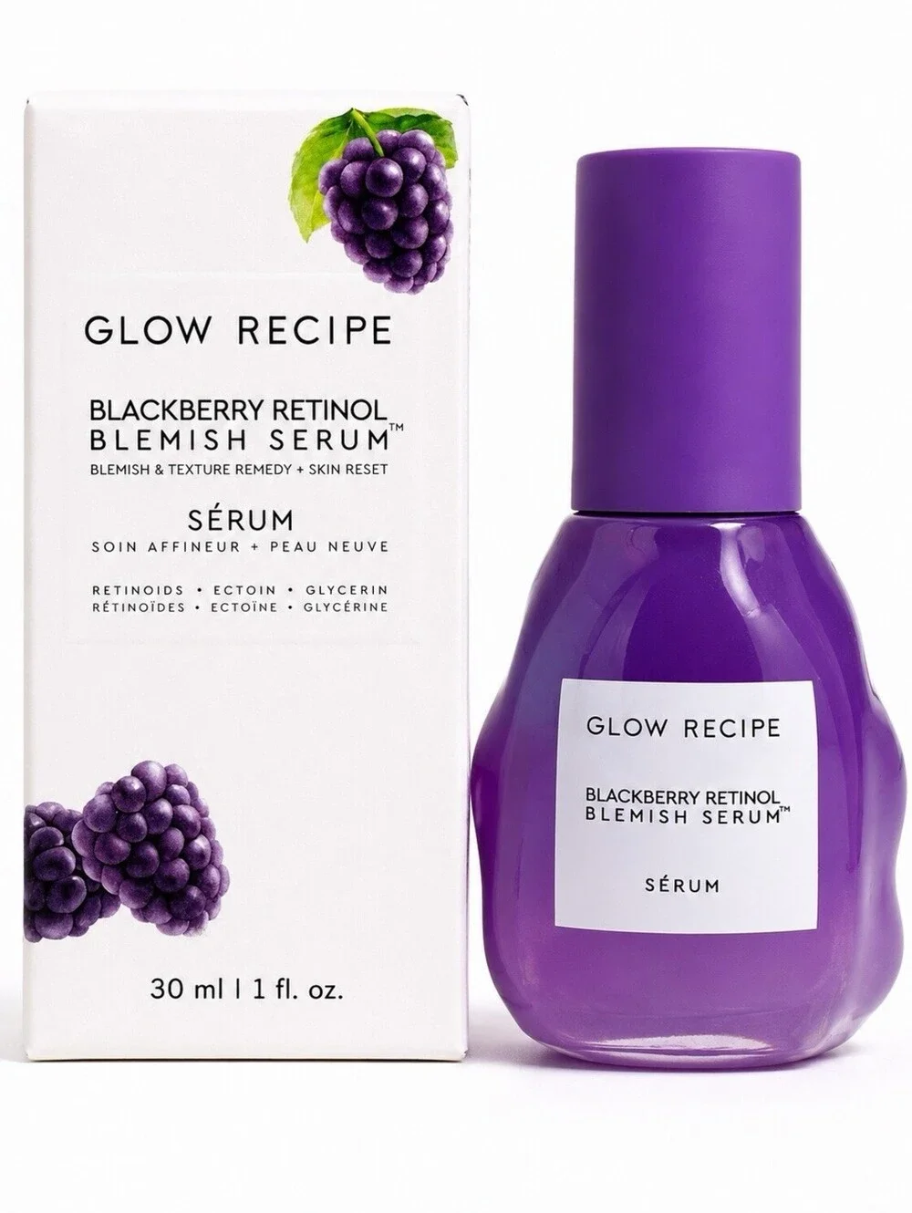 Brand new GLOW RECIPE Blackberry Retinol Blemish Serum 1oz Full Size